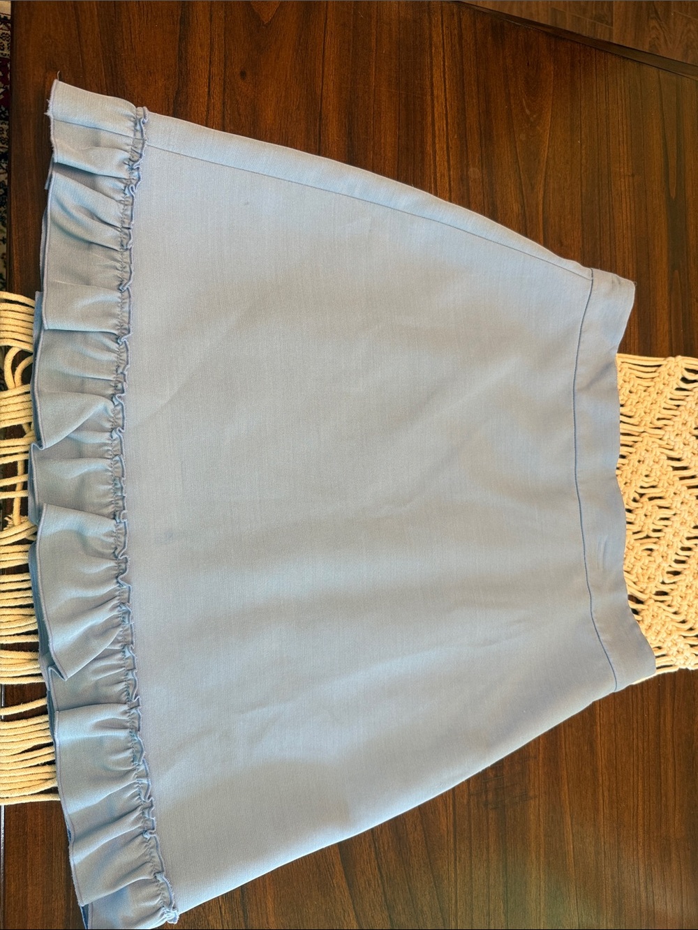 Light Blue Ruffle Hem Women’s Skirt